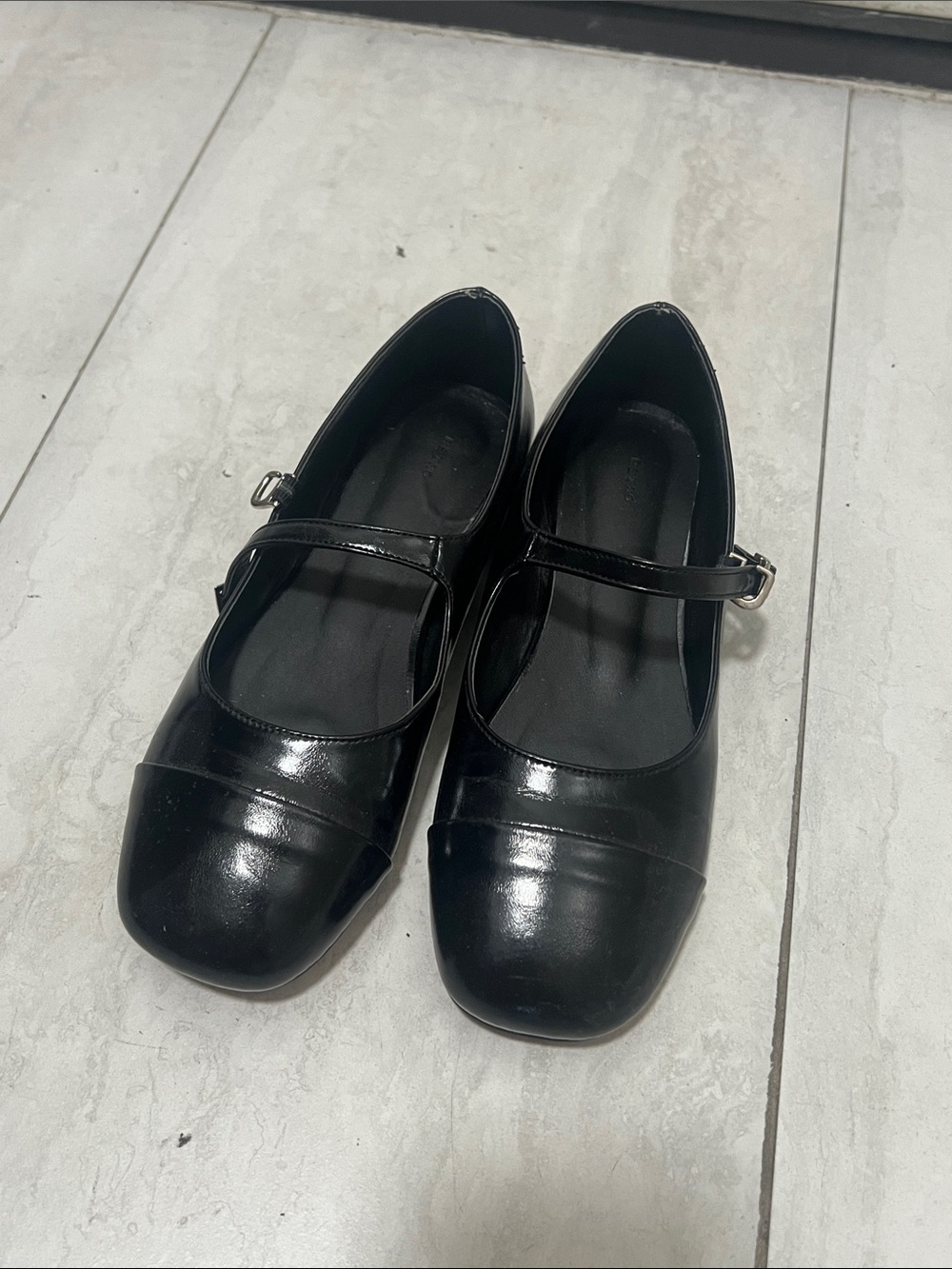 Black Mary Jane Ballet Flats with buckle Strap